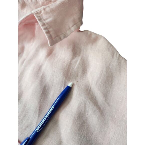Grayson The Hero Pink 100% Linen Long Sleeve Button Down Shirt Women's Size 02 - Picture 8 of 8